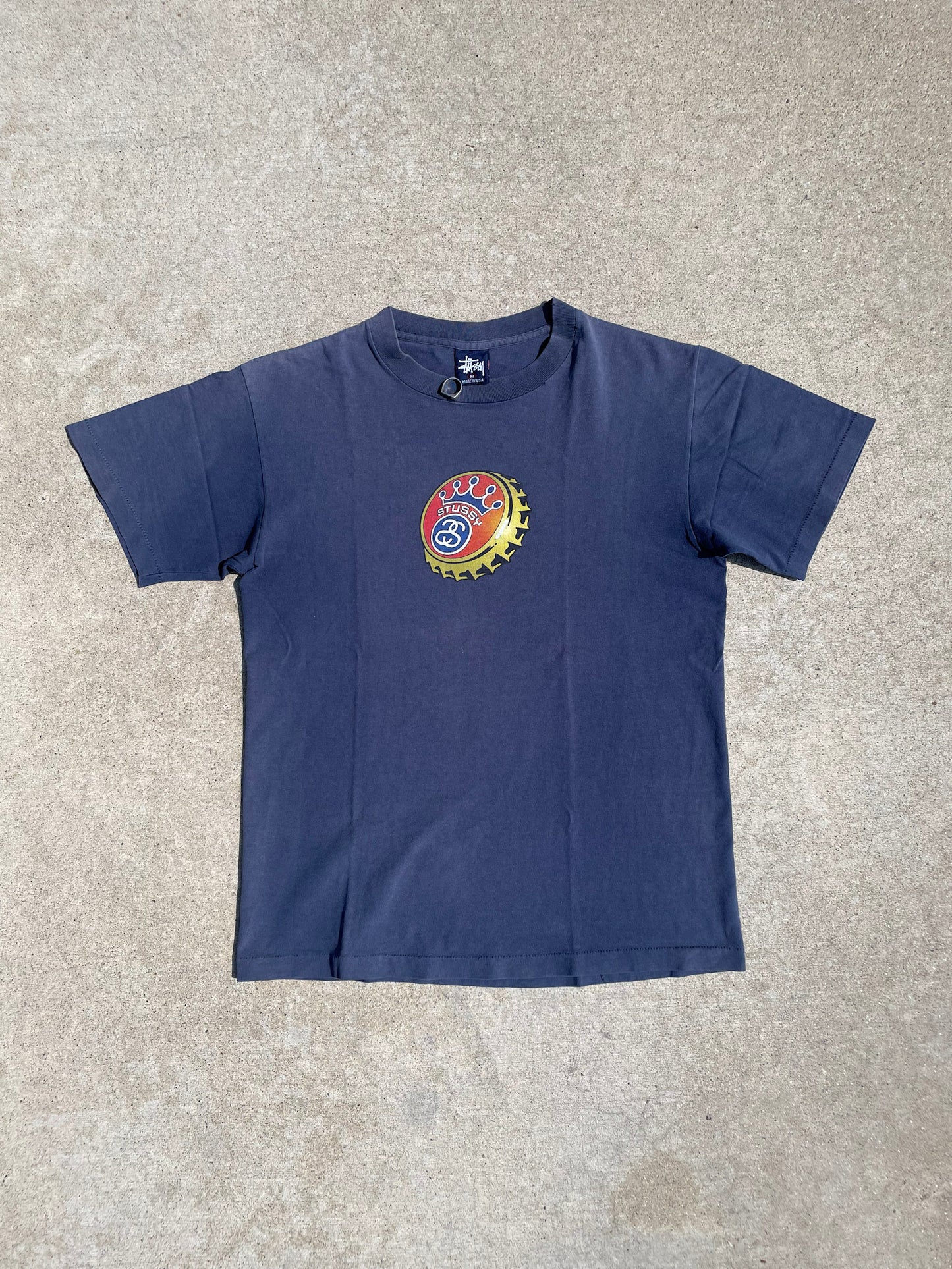 90s STUSSY BOTTLE CAP MADE IN USA T-SHIRT / M