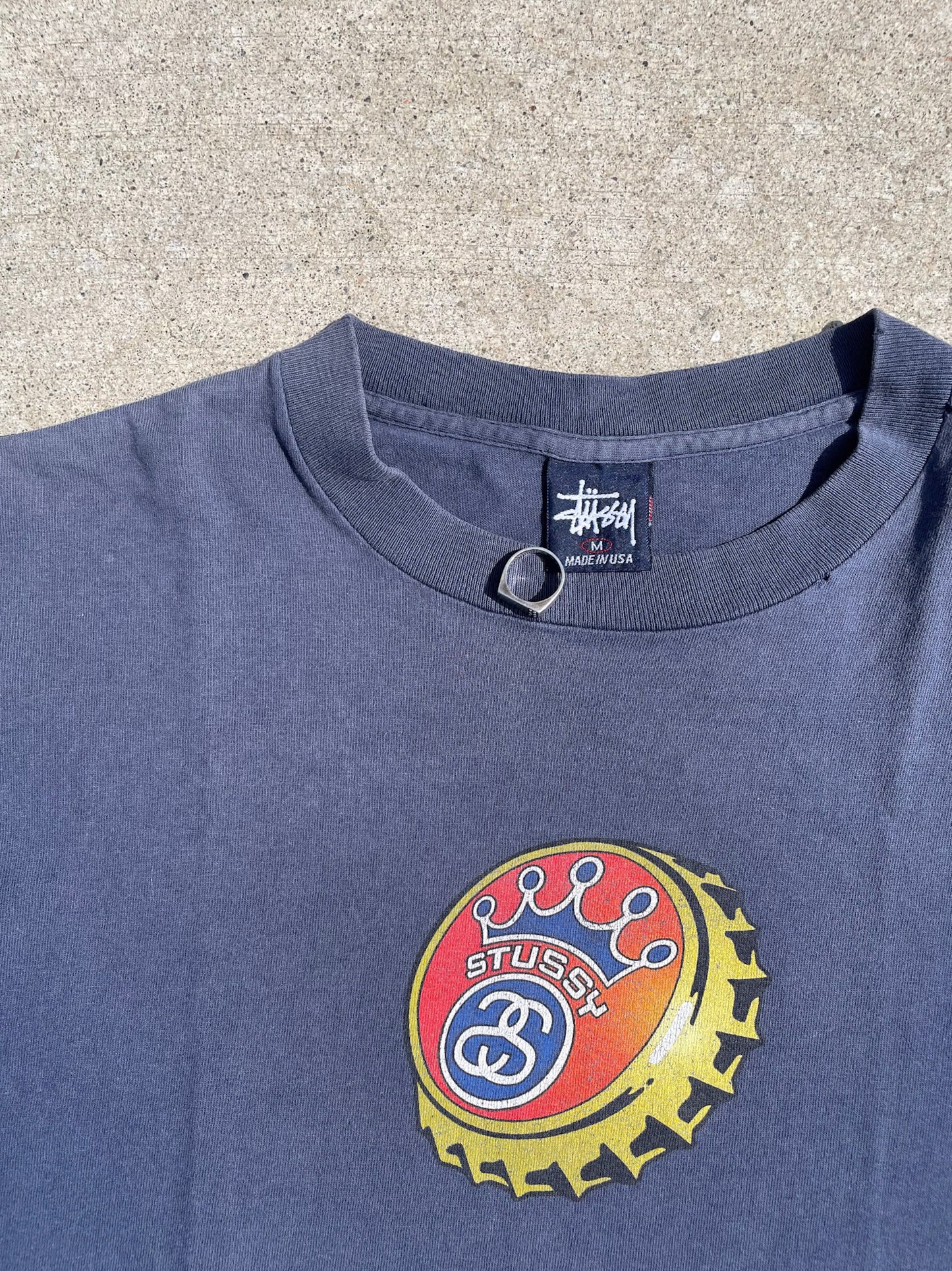 90s STUSSY BOTTLE CAP MADE IN USA T-SHIRT / M