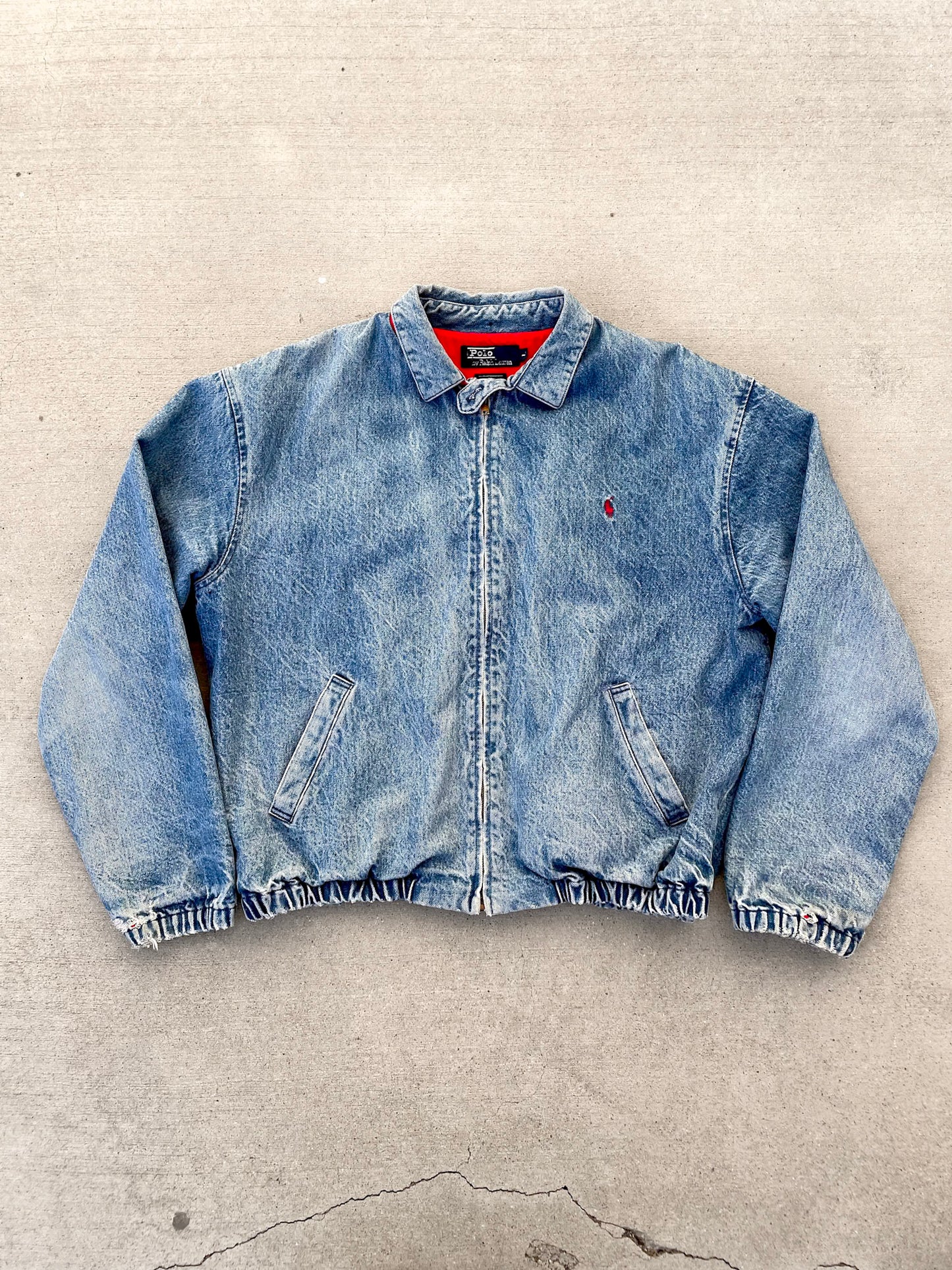 90s POLO RALPH LAUREN DENIM JACKET / L