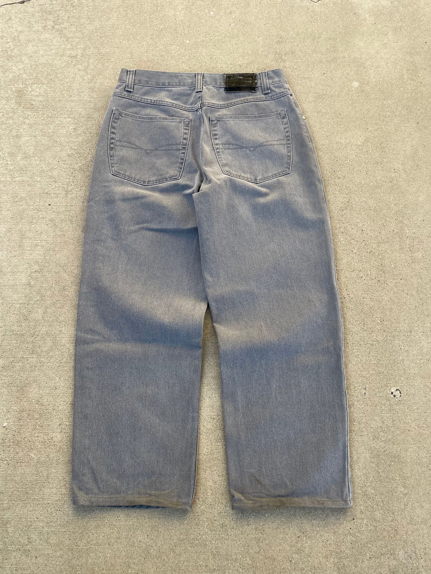00s BAGGY ANCHOR BLUE DENIM PANTS / 36