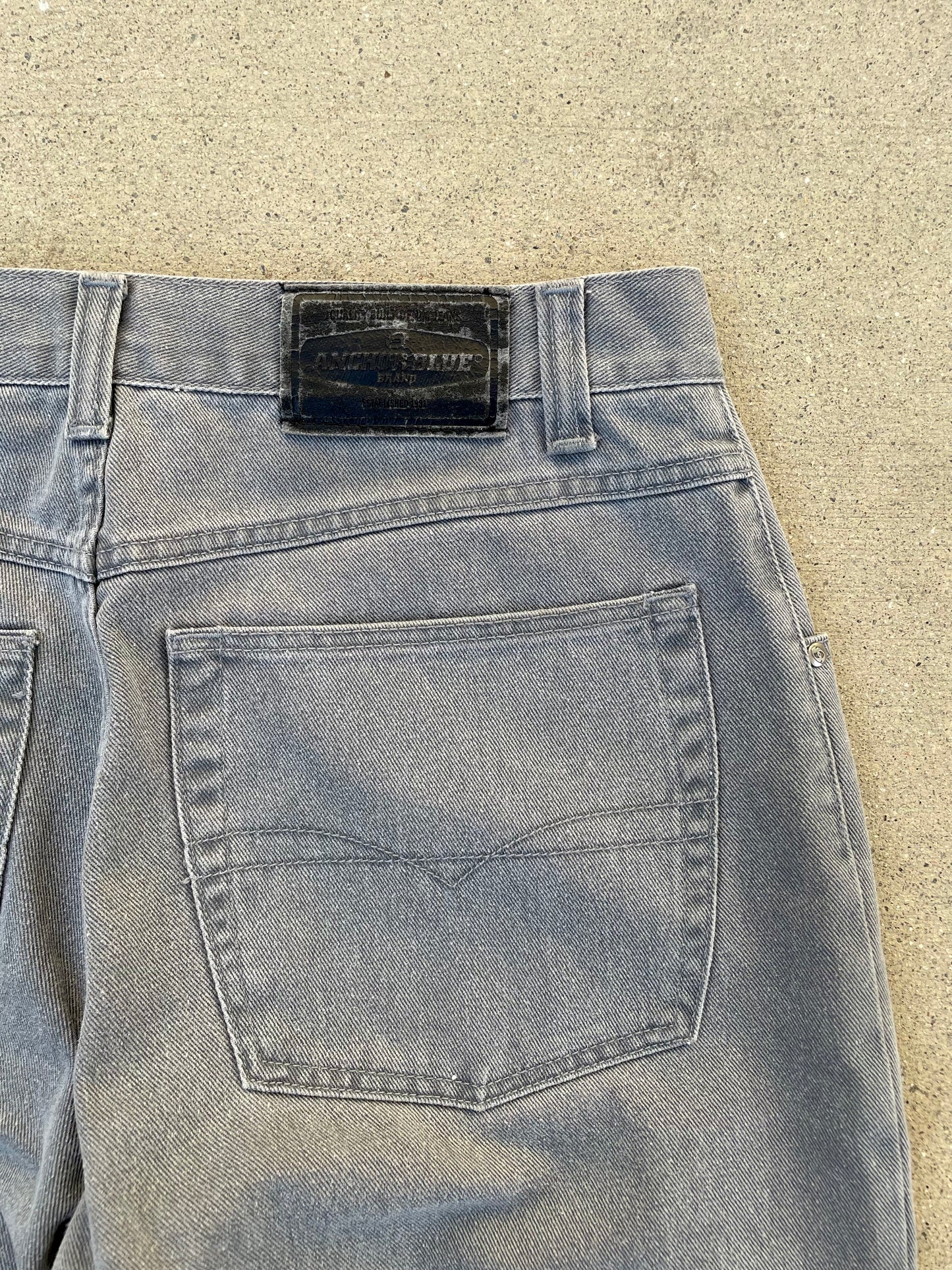 00s BAGGY ANCHOR BLUE DENIM PANTS / 36