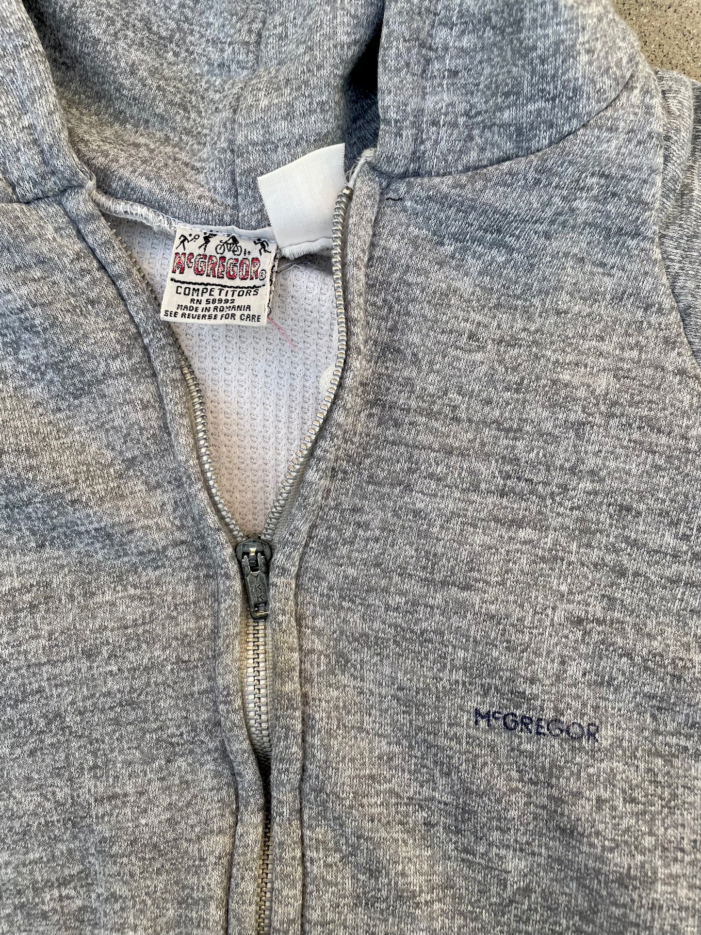 60s THERMAL LINED MCGREGOR ZIP UP HOODIE / S
