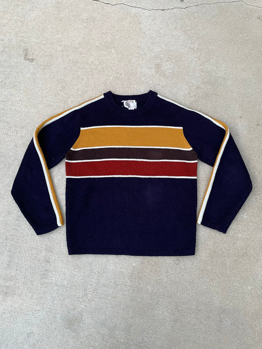 70s 80s SILTON STRIPED ACRYLIC SWEATER / L