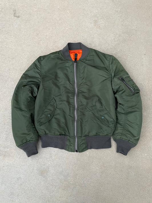 80s MILITARY FLIGHT USA REVERSIBLE BOMBER JACKET / M